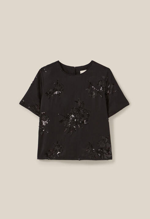 Schwarzes Top Pailletten