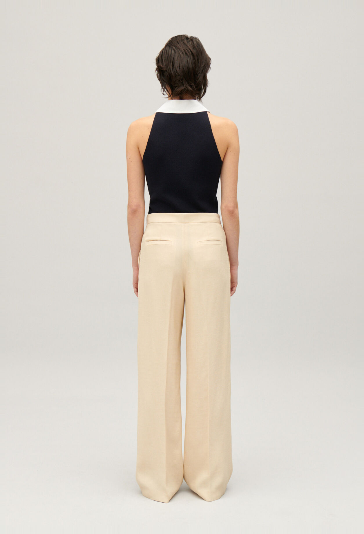 Weite Hose Beige