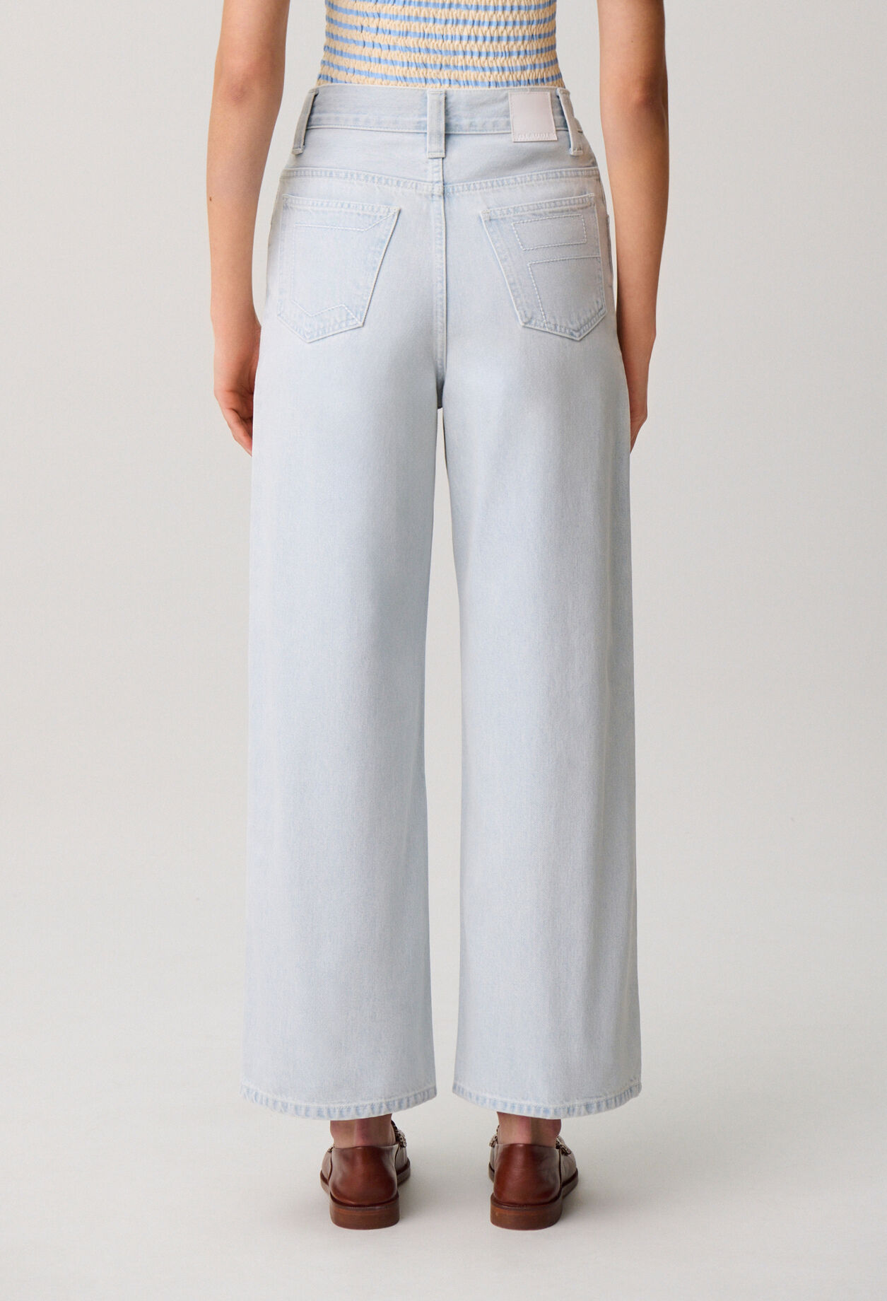 Washed denim jeans
