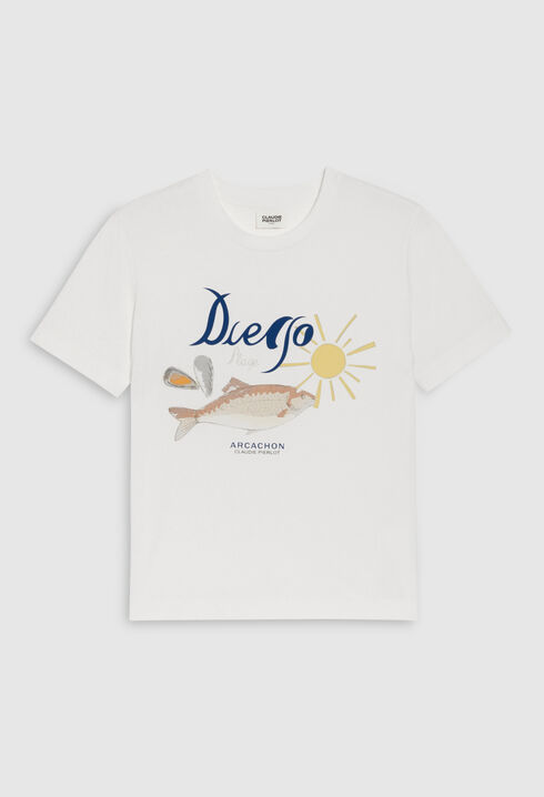 T-shirt Diego Plage écru