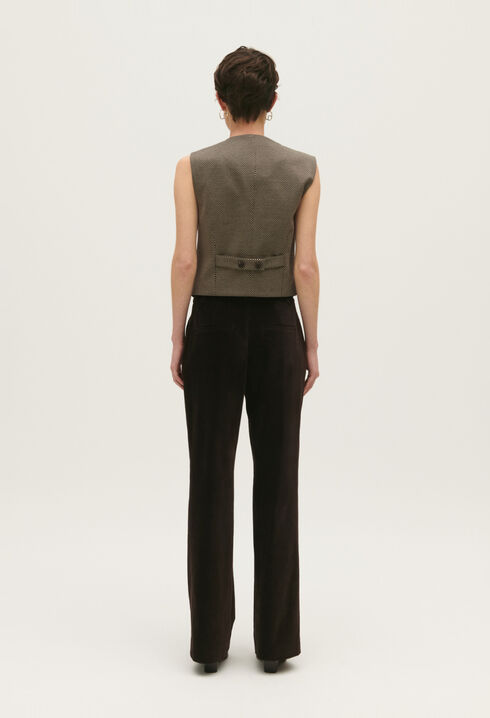 Chocolate velvet suit trousers