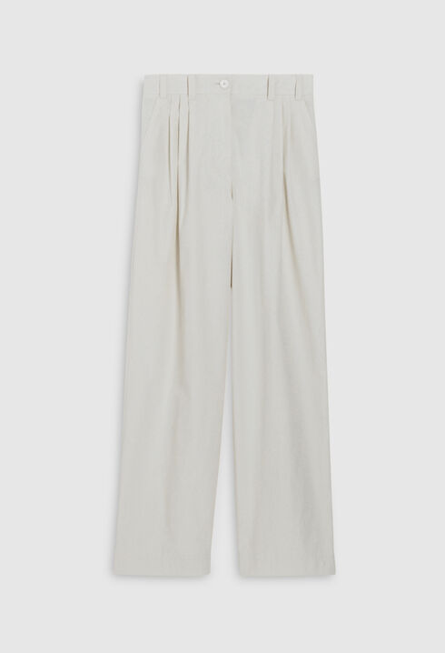 Wide ivory trousers