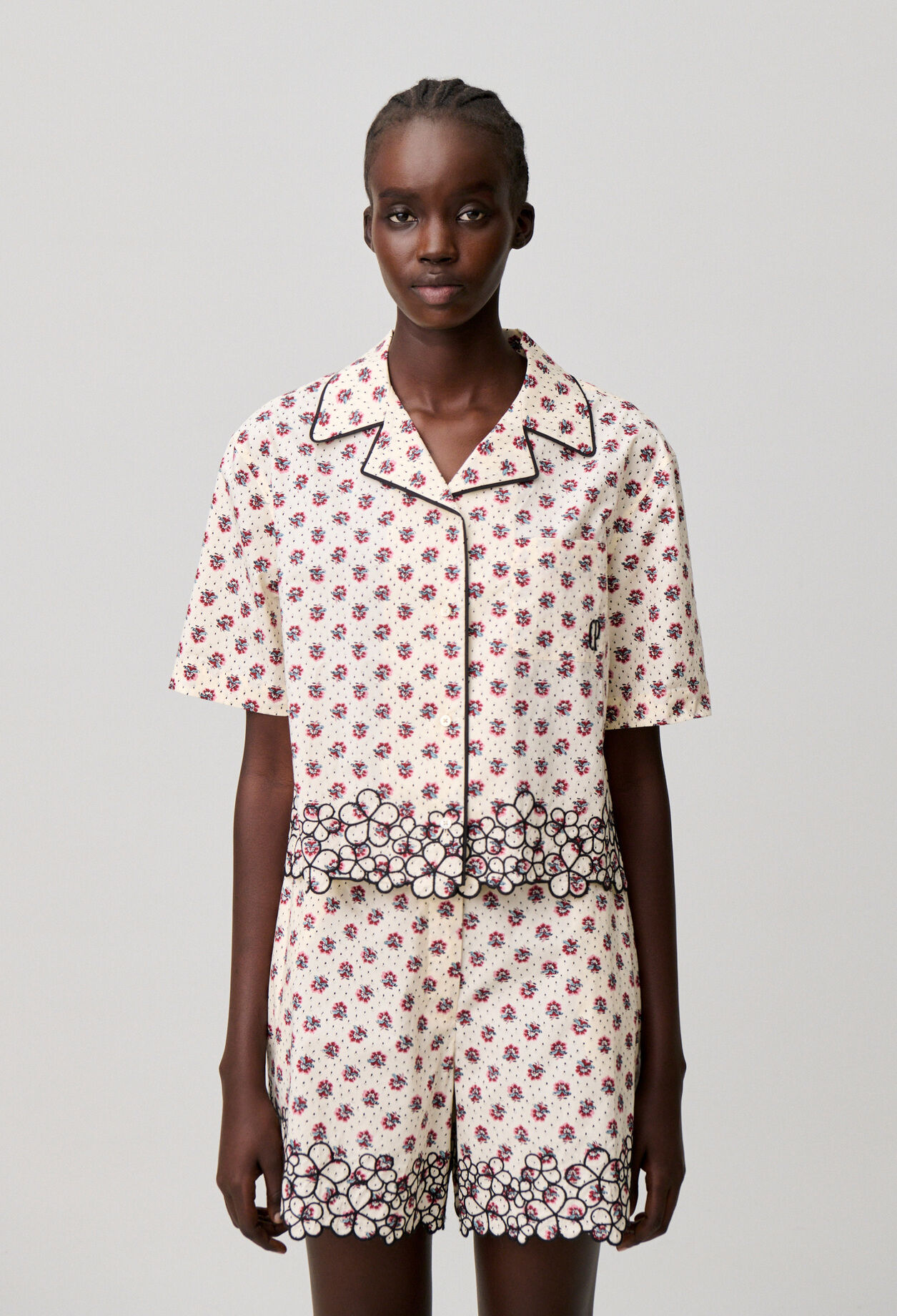Bestickte Baumwollbluse
