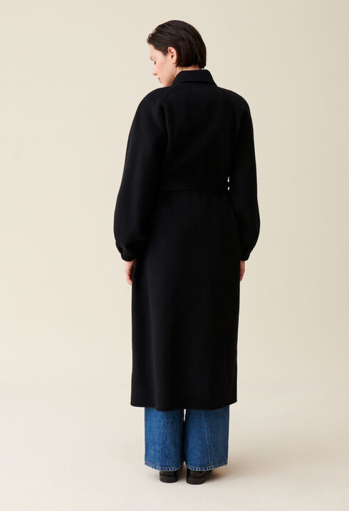 Brown belted long coat