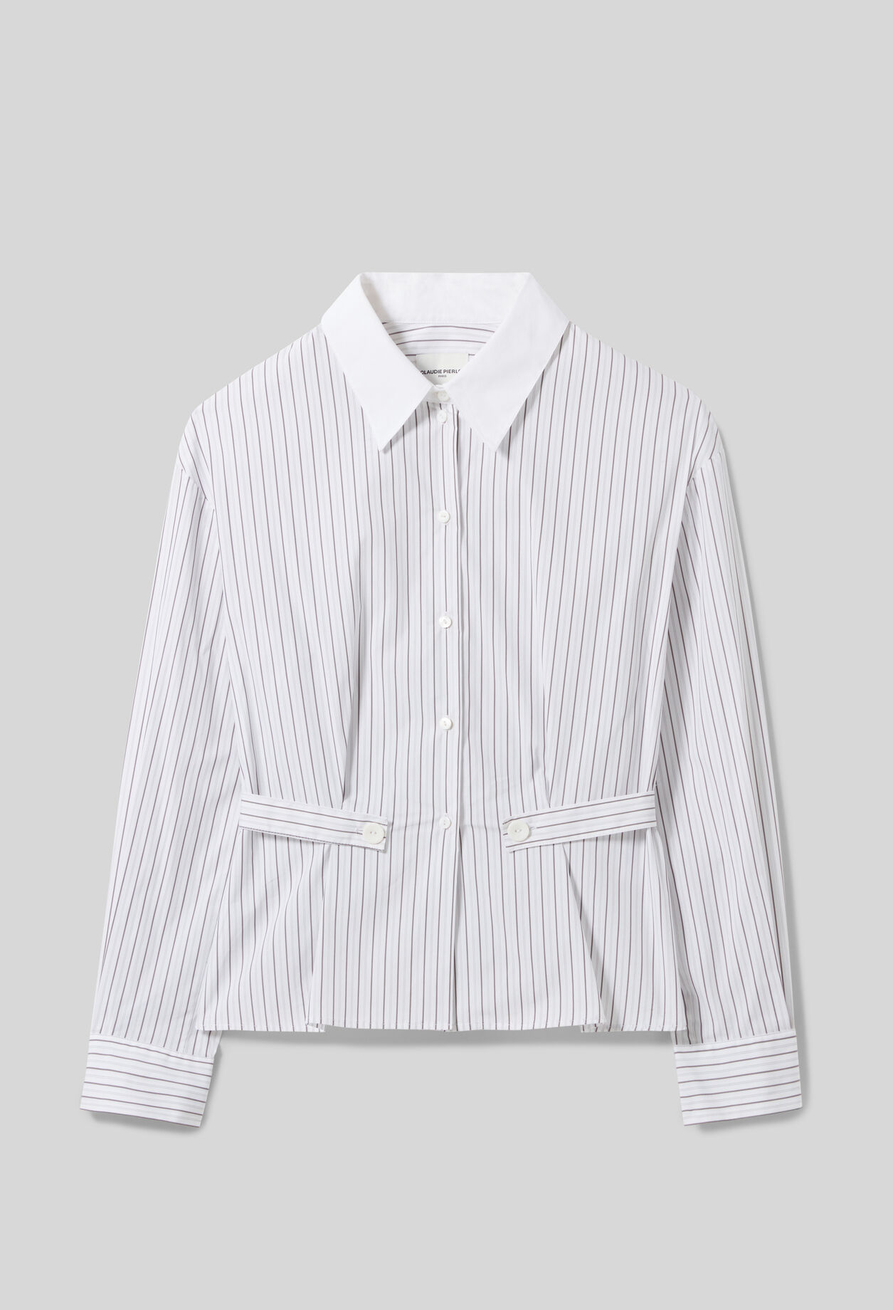 Striped poplin shirt