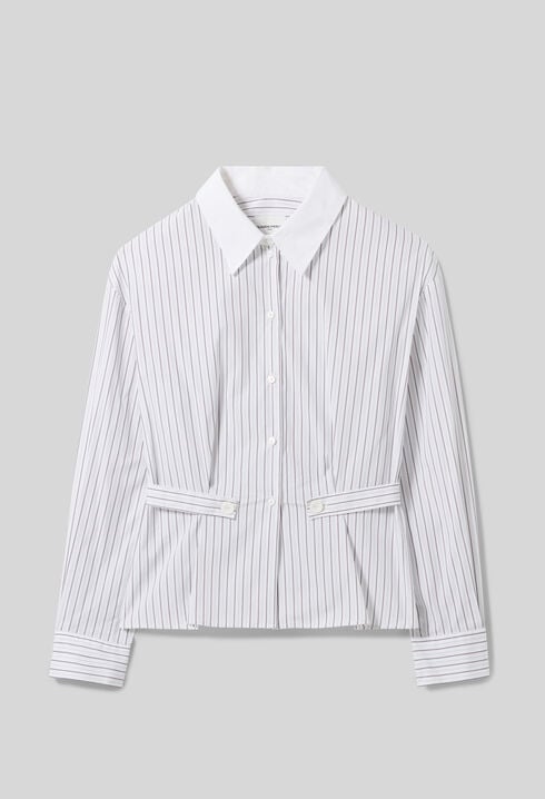 Striped poplin shirt