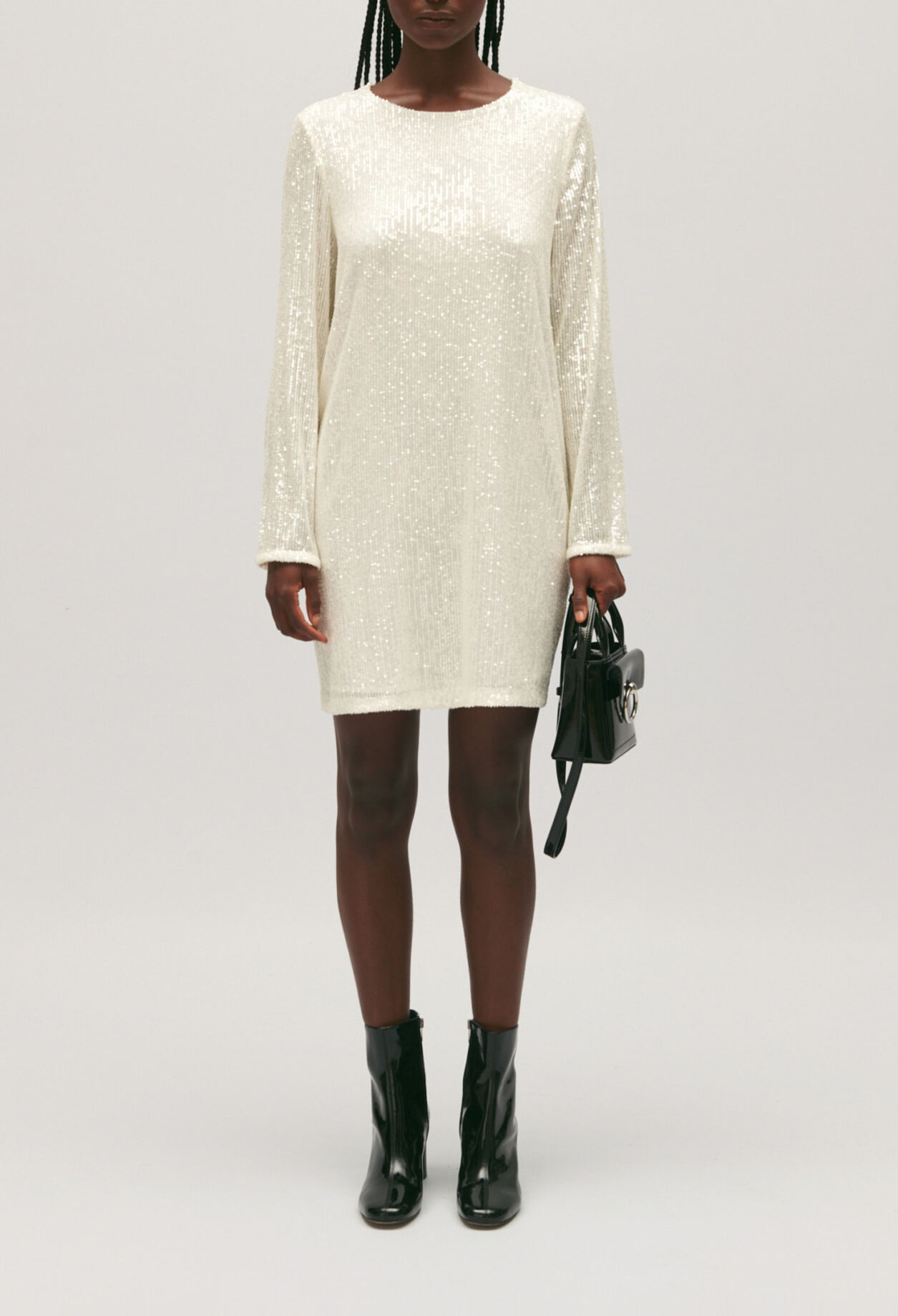 Rififi short ecru dress with sequins