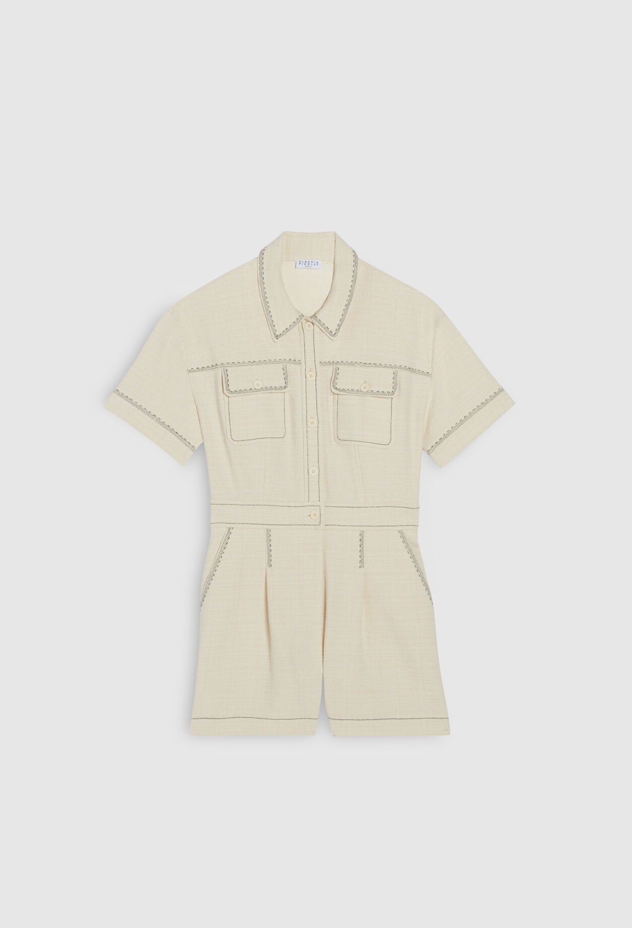White recycled cotton playsuit