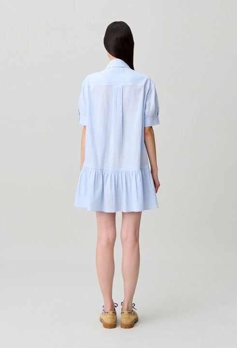 Kurzes Schn&uuml;rkleid mit Volants