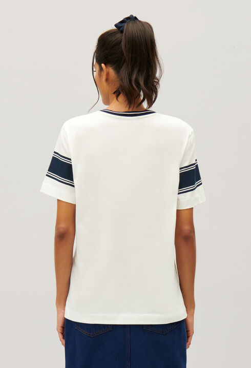 Tee-shirt Claudie bleu et blanc