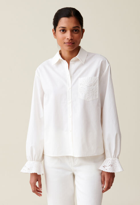 Bestickte weiße Bluse