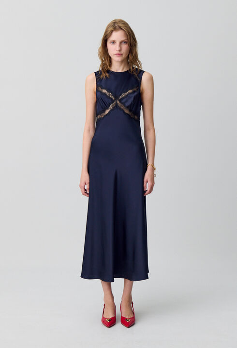 Robe longue avec dentelle