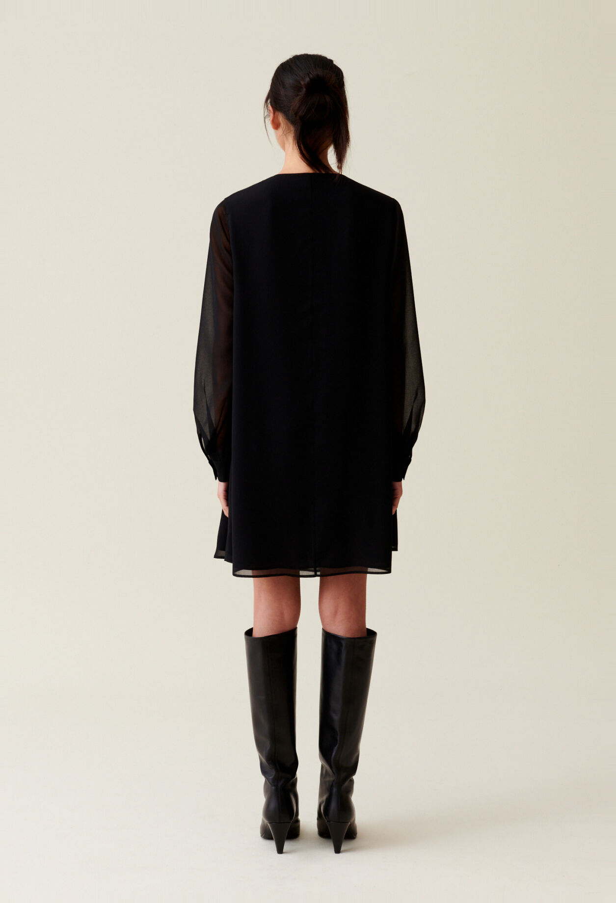 Black flowing babydoll dress