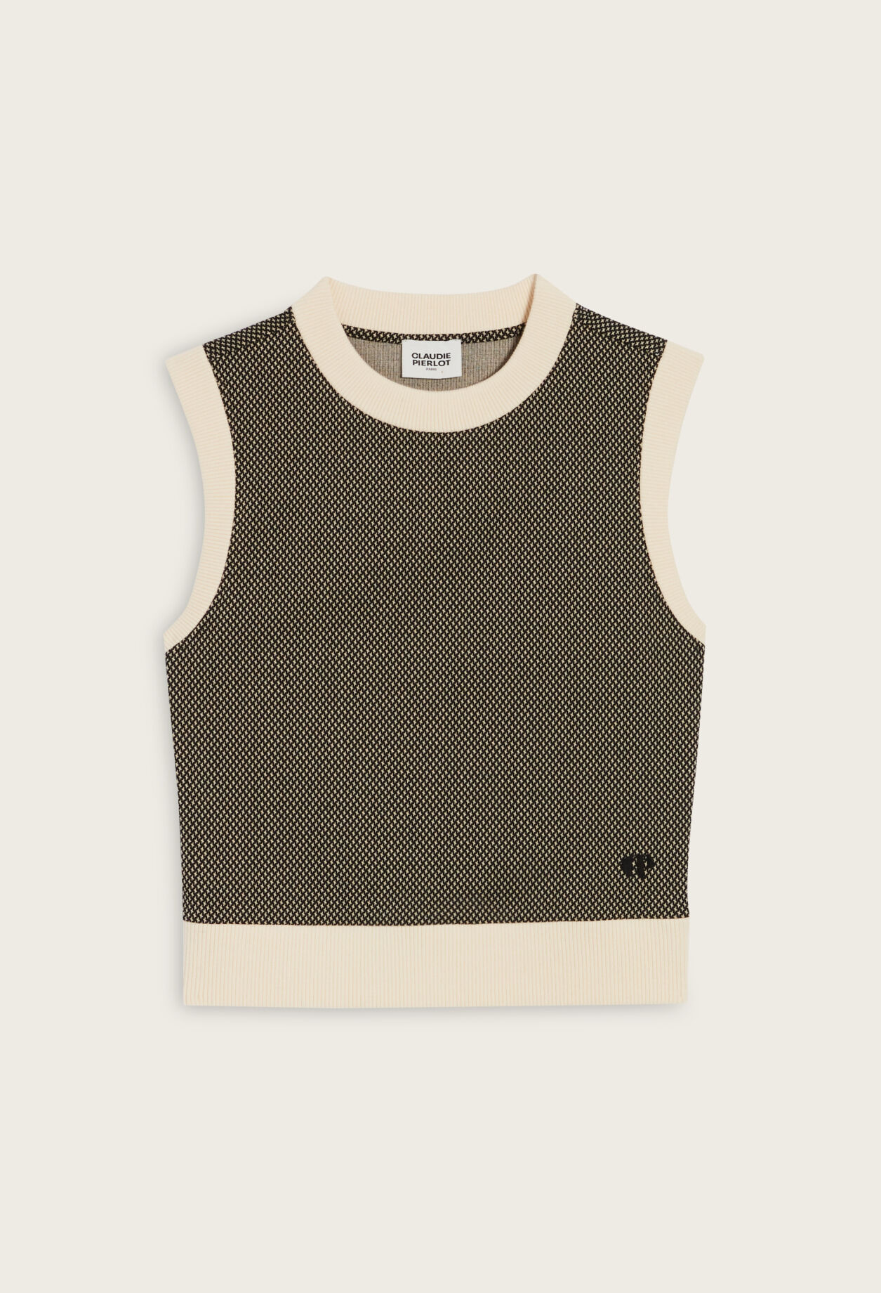 Schokoladenbrauner ärmelloser Pullover