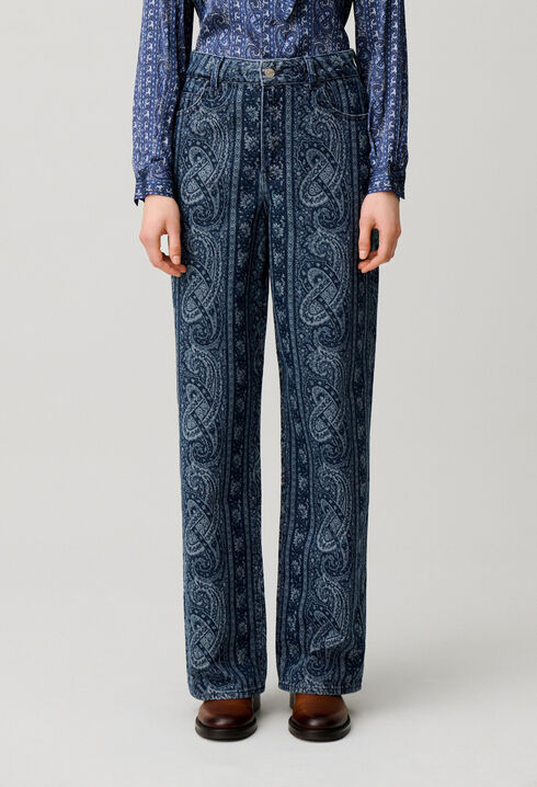Gerade Denim-Jeans mit Print