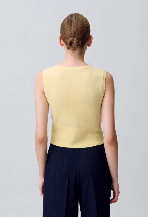 Top maille boutonné