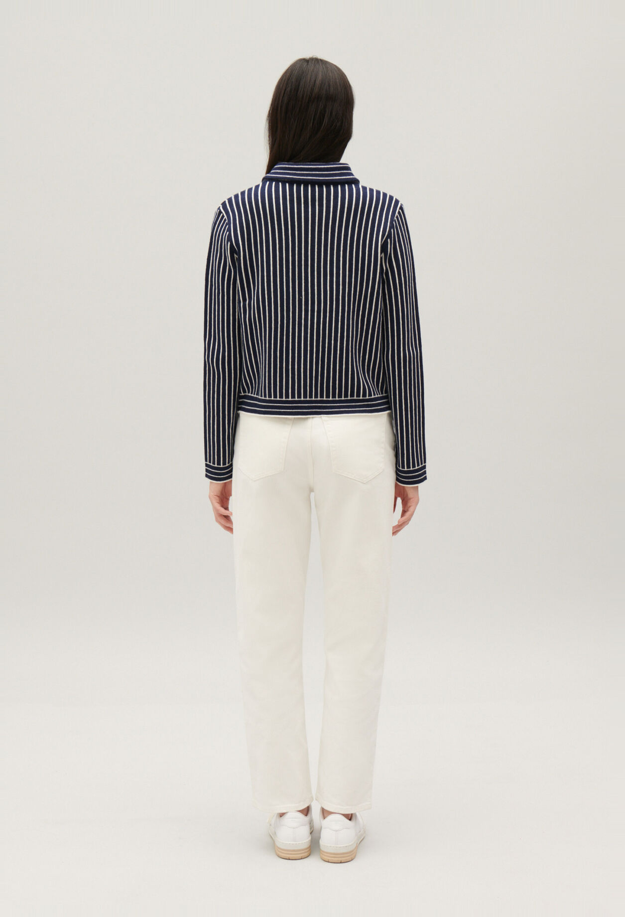 Gestreifter Strick-Cardigan