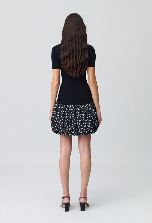 Kurzkleid in Bubble-Design Punkten