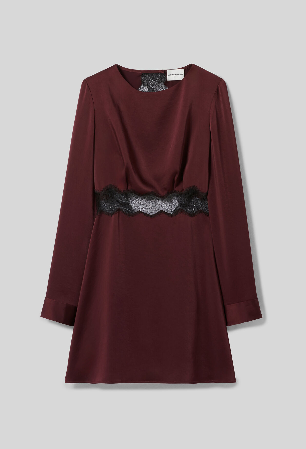 Robe courte fluide satin&eacute;e