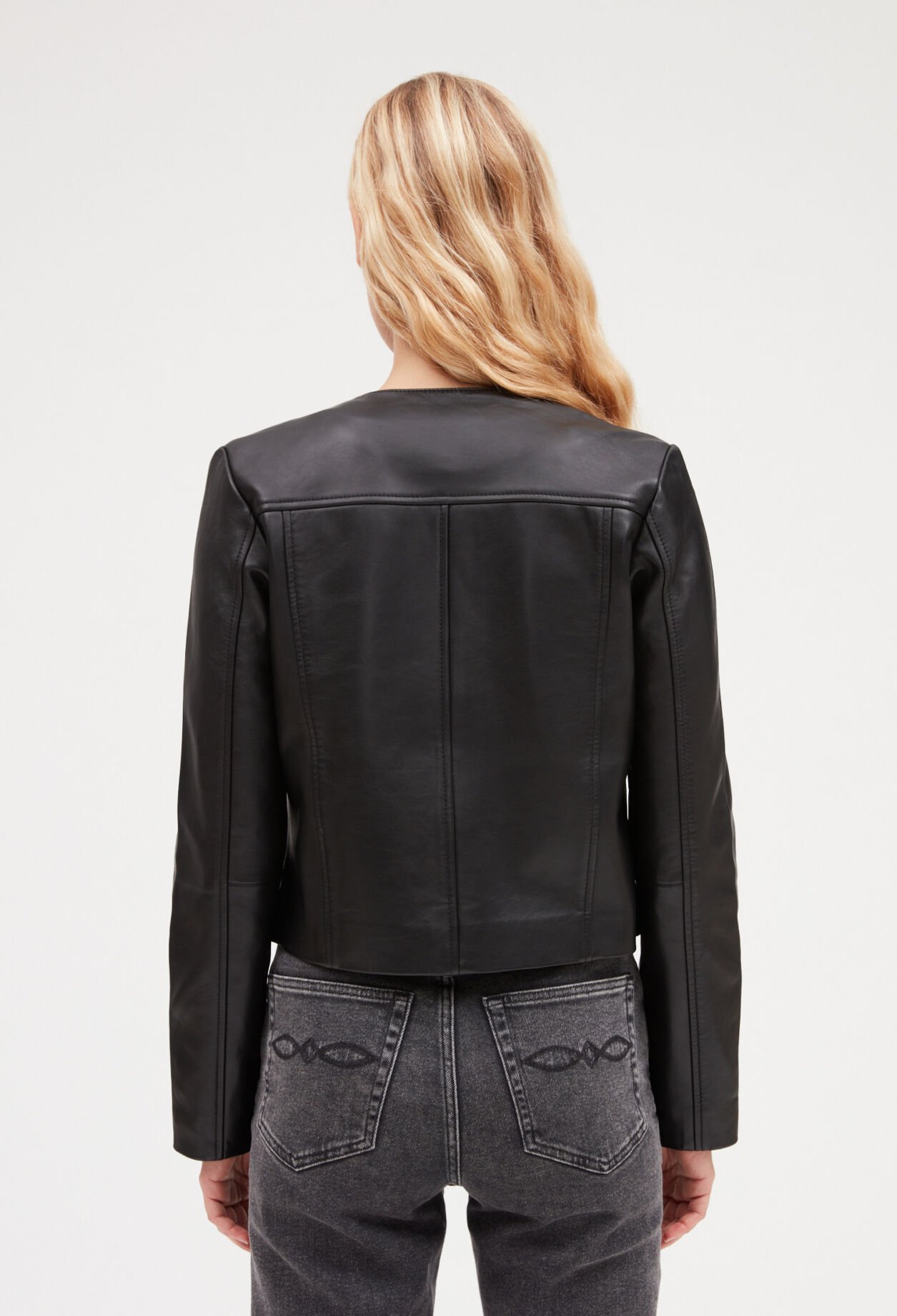 Blouson cuir lisse