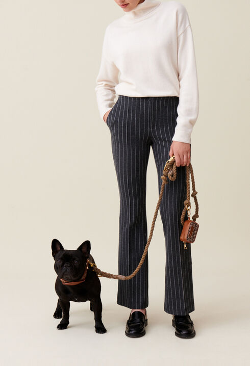 Striped flared trousers