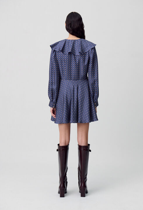 Robe courte soie imprimée