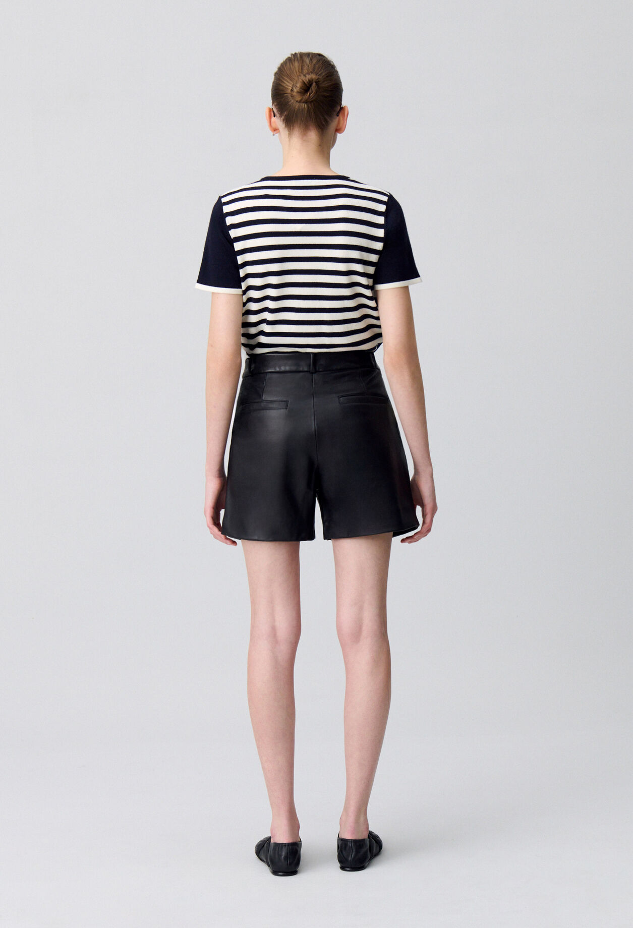 Black leather shorts 