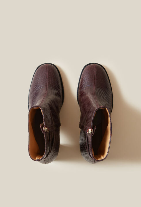 Glossy Snake Effect Boots