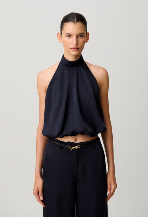 R&uuml;ckenfreies Satin-Top