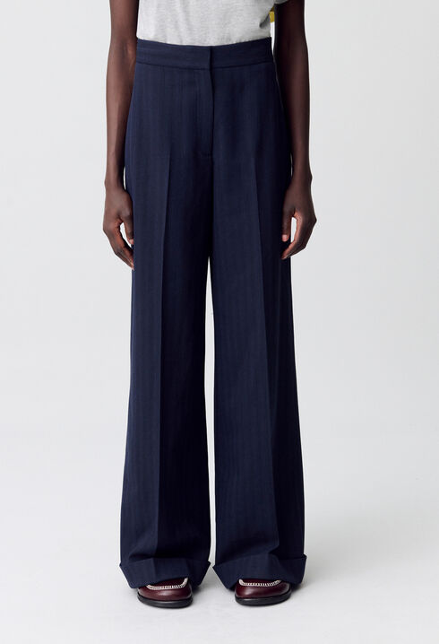 Straight-leg tailored trousers