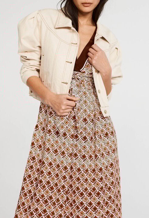 Midi dress with tie
