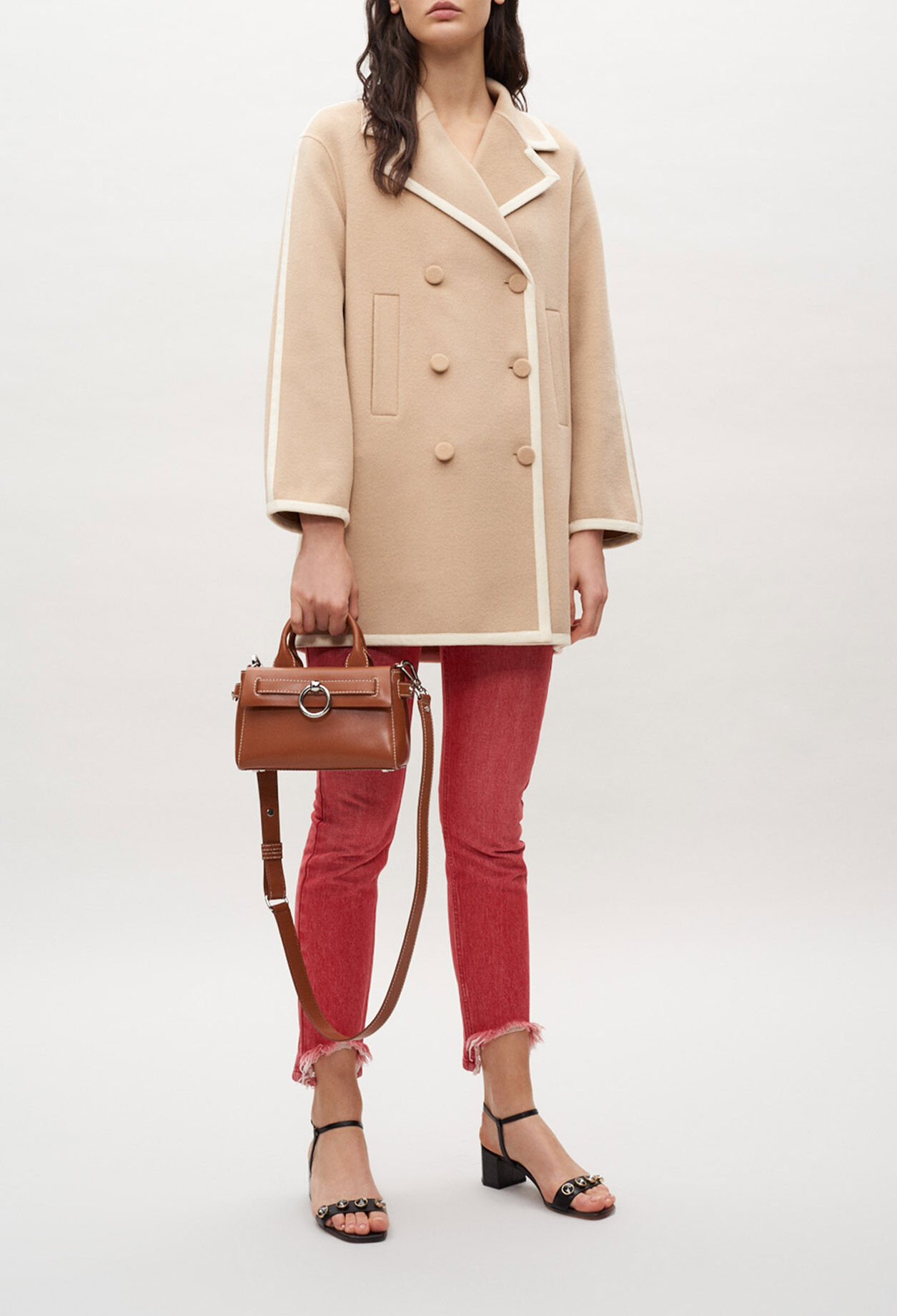 Cross-fastening sailor jacket