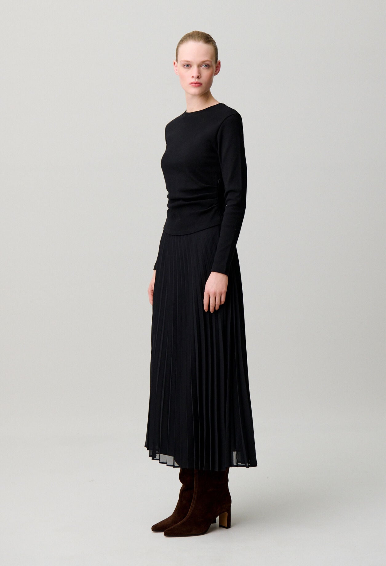 T-Shirt-Kleid Materialmix