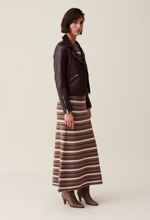 Veste cuir lisse cintrée