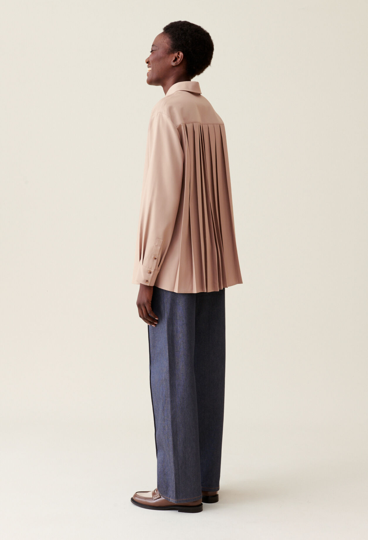 Oversize Plissee-Hemd