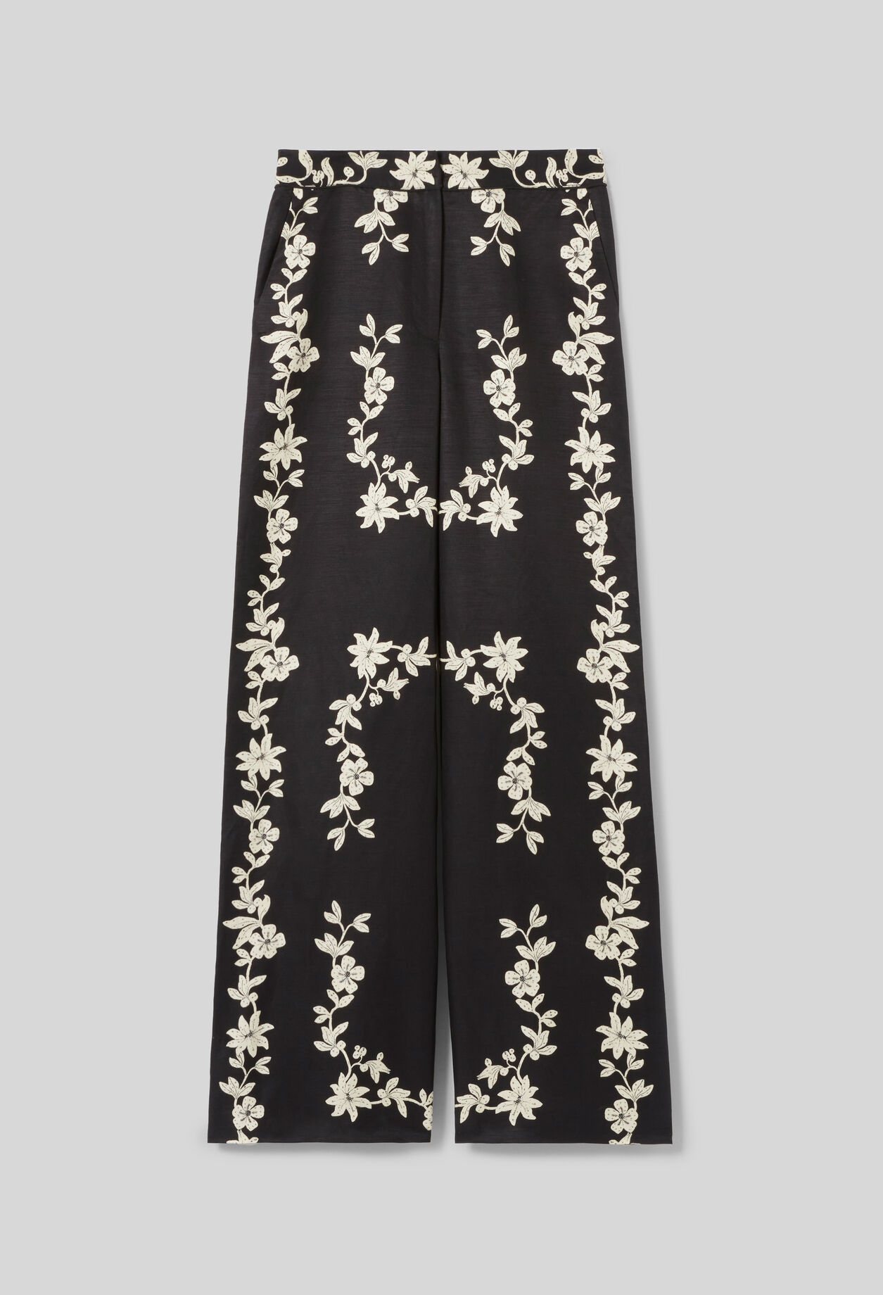 Pantalon large fleurs