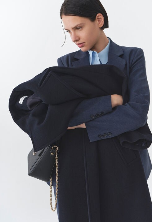 Wool trench-inspired coat