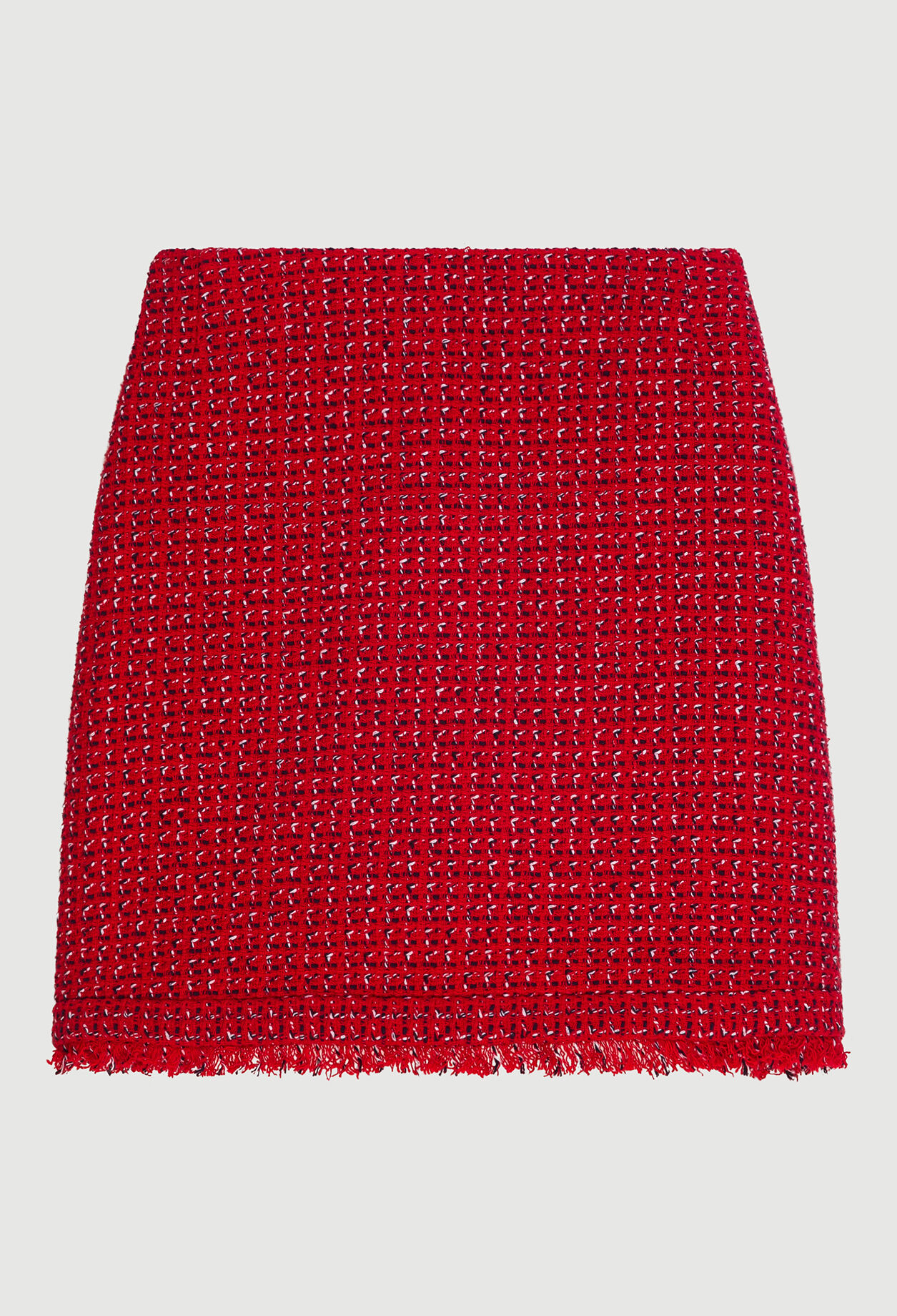 Jupe en tweed rouge
