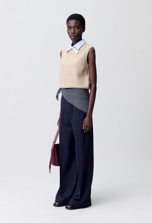 Sleeveless Jumper Removable Collar