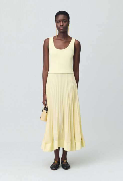 Langes Trompe-l'œil-Kleid