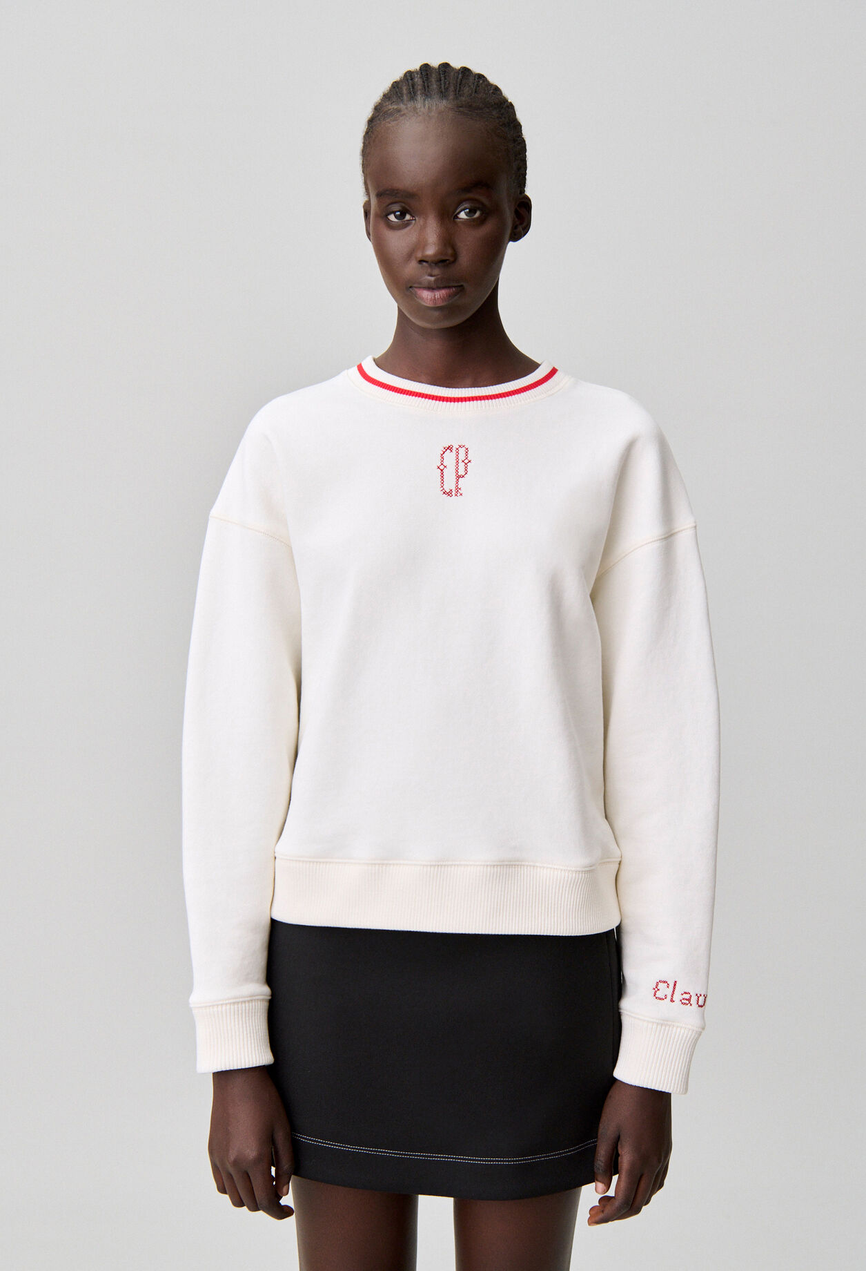 Sweatshirt maille avec broderie CP
