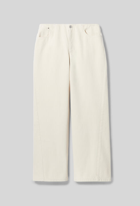 Denim-Jeans aus Baumwolle, Ecru