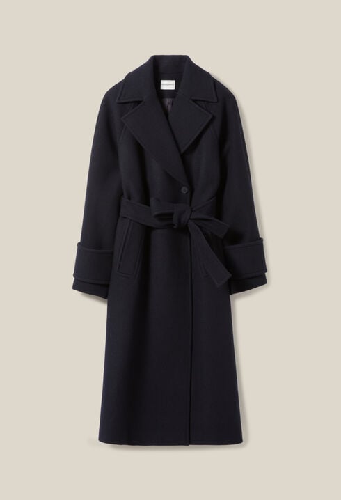 Wool trench-inspired coat