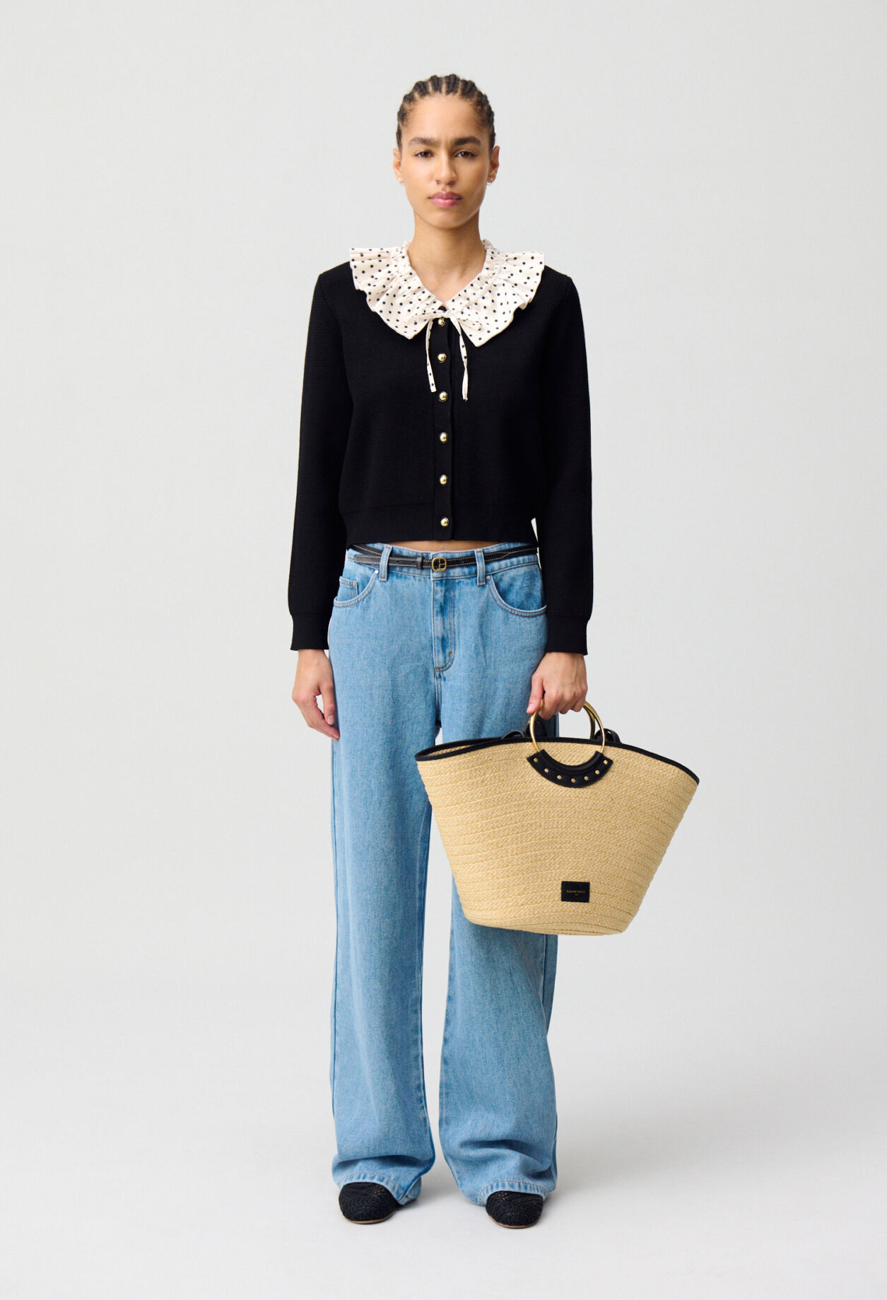 Fine Knit Cardigan with Collar
