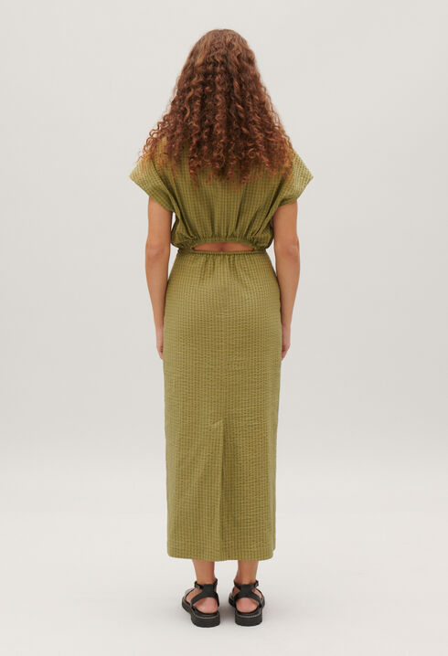 Robe midi rayures