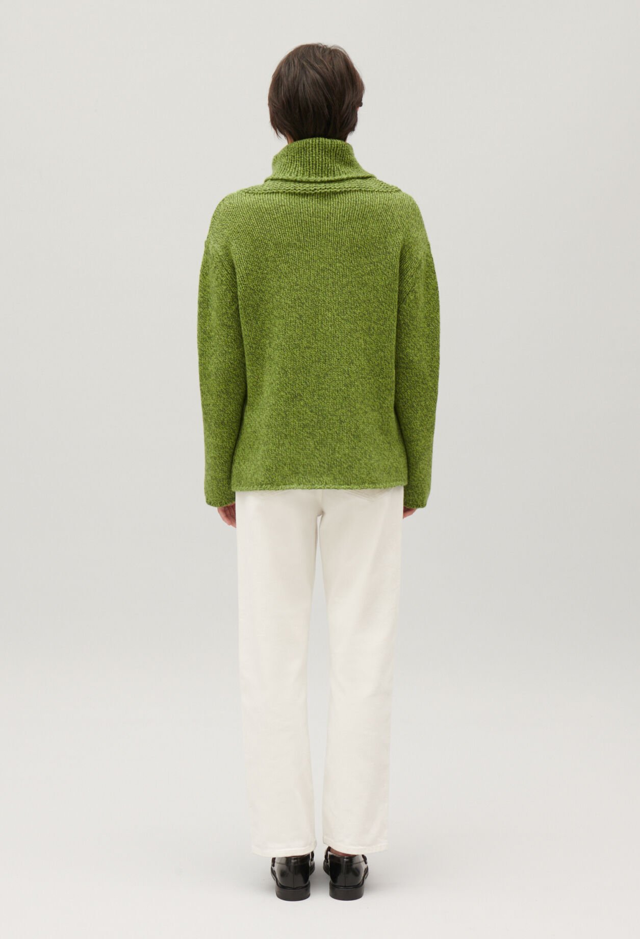 Matcha knitted polo neck jumper
