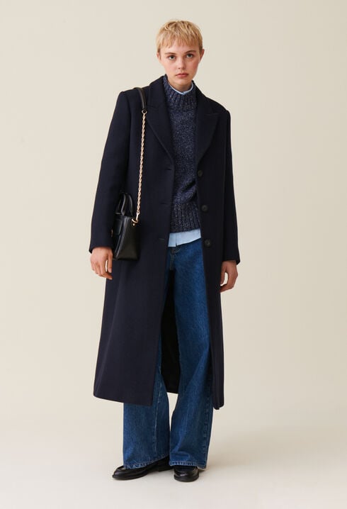 Manteau droit mi-long