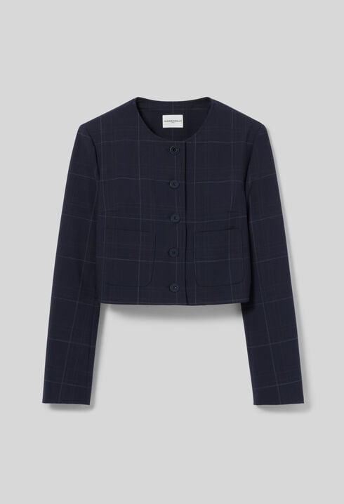 Checked boxy jacket