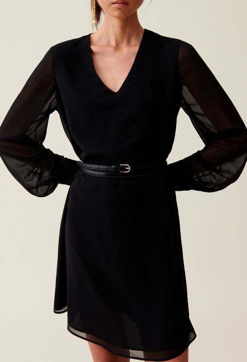 Robe courte fluide babydoll noir