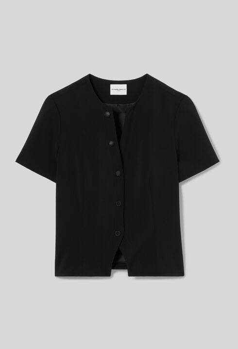 Top cintr&eacute; col V boutonn&eacute;